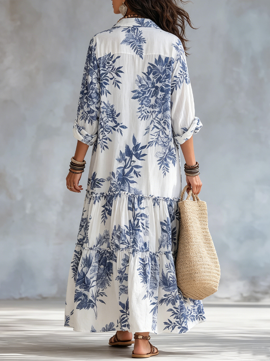Dahlia | Boho floral tiered maxi dress