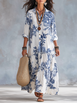 Dahlia | Boho floral tiered maxi dress