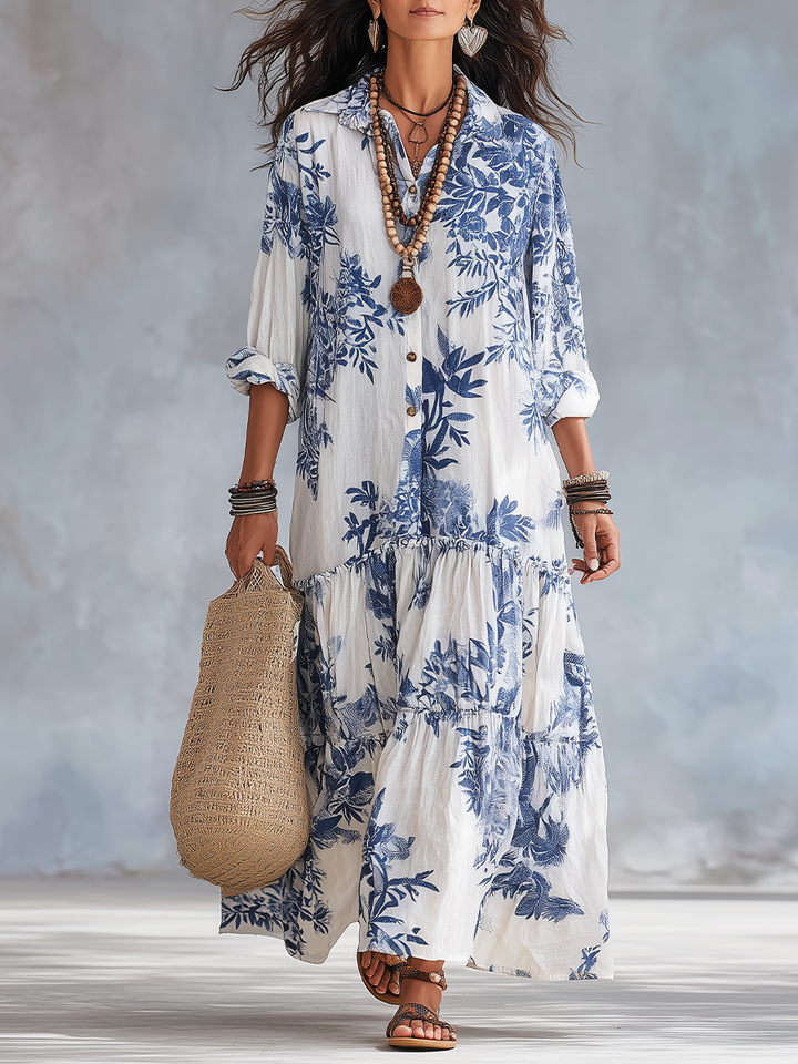 Dahlia | Boho floral tiered maxi dress