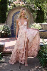 Alexa | The Scarlette Dress in Peach Tapestry