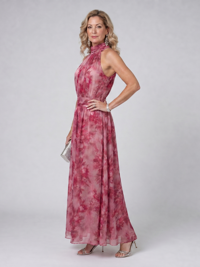 Avien | Soft Halter Neck Midi Dress