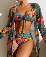 Juanita | Tropical Print Bikini Set with Cover-Up