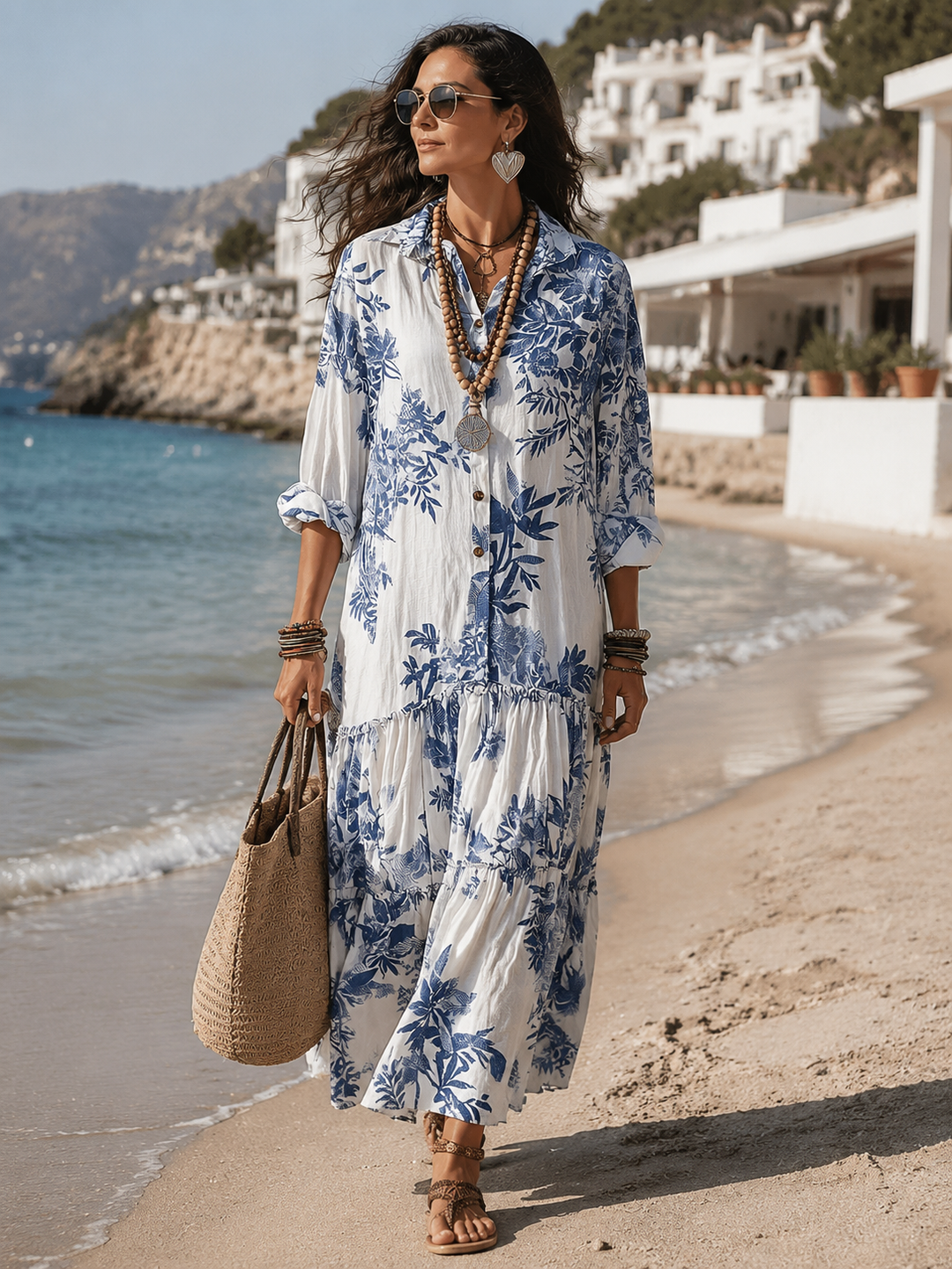Dahlia | Boho floral tiered maxi dress