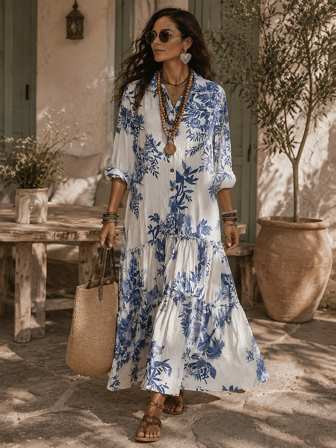 Dahlia | Boho floral tiered maxi dress