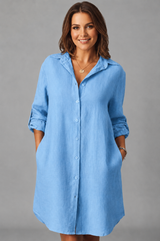 Saskia | Women's Long Sleeve Button Front Shirt Dress