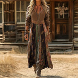Miranda | Women's Patchwork Long Sleeve Maxi Dress