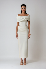 Nadette | Women's Off-Shoulder Ruched Maxi Dress