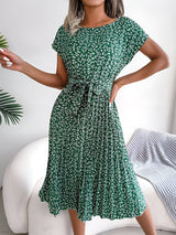 Jennifer | Flower Pleated Elegance Dress
