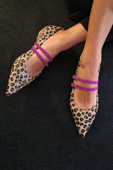 Zinnia | Women's Leopard Print Double Strap Mary Jane Flats